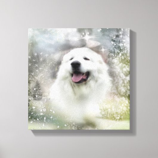 Grote Pyreneeën Holiday Scene Canvas Afdruk (Voorkant)