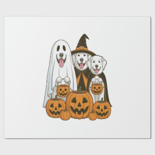 Grote Pyreneeën Hond Geest Heks Halloween Matching Cadeaupapier