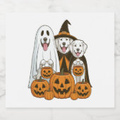 Grote Pyreneeën Hond Ghost Witch Halloween Matchin Sparkling Wijnetiket (Enkel label)