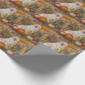 Grote Pyreneeën Hond Herfst Oogst Thanksgiving Cadeaupapier (Hoek)