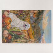 Grote Pyreneeën Hond Herfst Oogst Thanksgiving Legpuzzel (Horizontaal)
