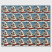 Grote Pyreneeën Hond in Sledge Laat het Sneeuw Ker Cadeaupapier (Vlak)