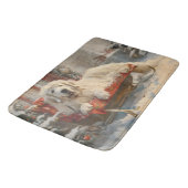 Grote Pyreneeën Hond Kerstfeest Badmat (Gekanteld)