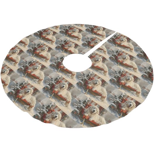 Grote Pyreneeën Hond Kerstfeest Kerstboom Rok (Gekanteld)