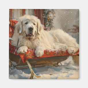 Grote Pyreneeën Hond Kerstfeest Magneet