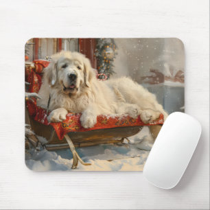 Grote Pyreneeën Hond Kerstfeest Muismat