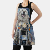 Grote Pyreneeën Hond Rijden Motorfiets Kerstmis Schort (Insitu)