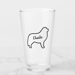 Grote Pyreneeën Hond Silhouet Outline Gepersonalis Glas