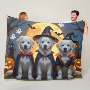Grote Pyreneeën Honden Pompoen Halloween Grappig Fleece Deken