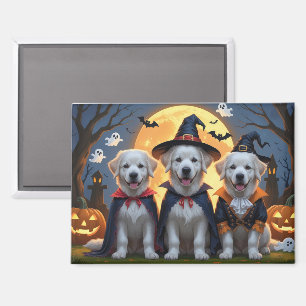 Grote Pyreneeën Honden Pompoen Halloween Grappig Magneet