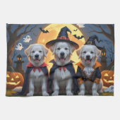 Grote Pyreneeën Honden Pompoen Halloween Grappig Theedoek (Horizontaal)