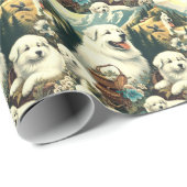  Grote Pyreneeën Hondenillustratie Cadeaupapier (Rol Hoek)