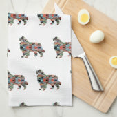 Grote Pyreneeën Hondenras Geo Silhouette Pset Theedoek (Quarter Fold)