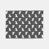 Grote Pyreneeën Hondenras Silhouettes Pattern Fleece Deken (Voorkant (Horizontaal))