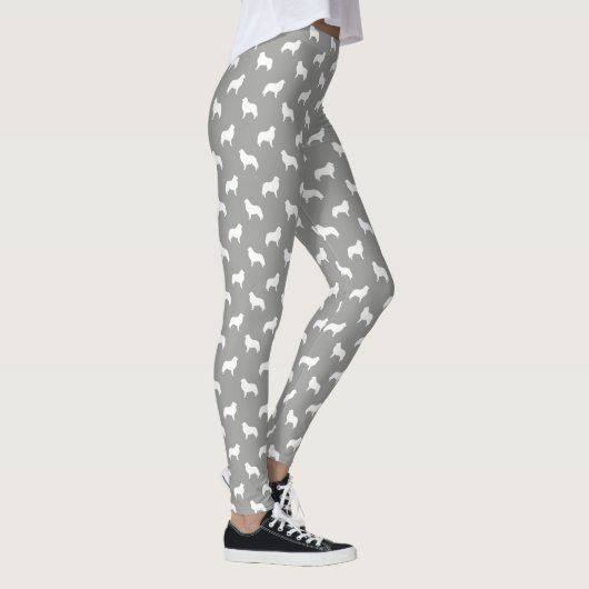 Grote Pyreneeën Hondenras Silhouettes Pattern Leggings (Rechts)