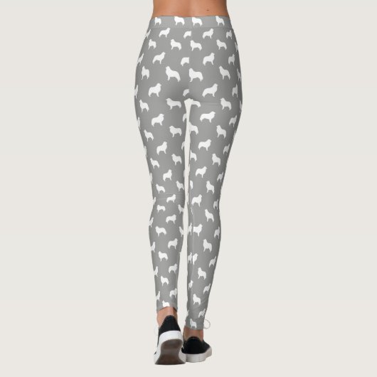 Grote Pyreneeën Hondenras Silhouettes Pattern Leggings (Achterkant)