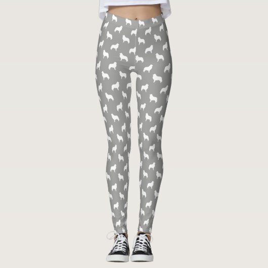 Grote Pyreneeën Hondenras Silhouettes Pattern Leggings (Voorkant)