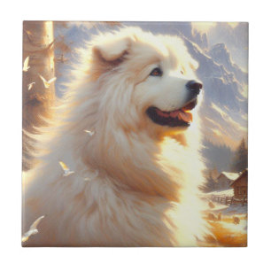 Grote Pyreneeën Hondenschilderij Tegeltje