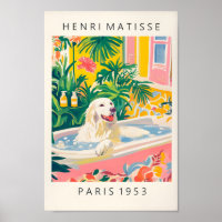 Grote Pyreneeën in bad, Matisse Wall Art, Grappig