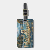 Grote Pyreneeën Kerst Feestelijke reis Bagagelabel (Voorkant verticaal)