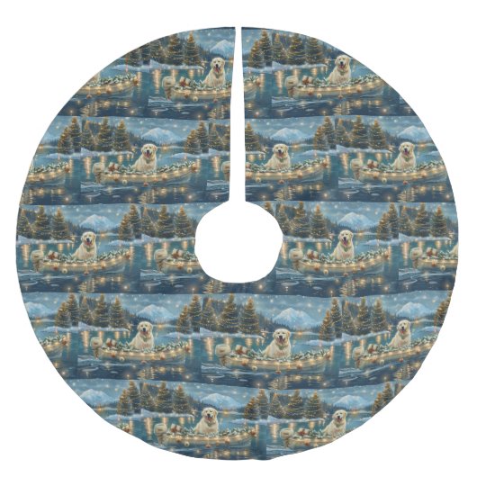 Grote Pyreneeën Kerst Feestelijke reis Kerstboom Rok (Voorkant)