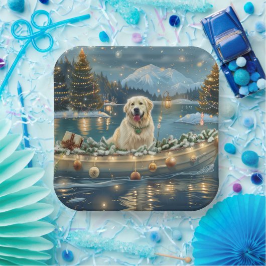 Grote Pyreneeën Kerst Feestelijke reis Papieren Bordje (Feest)