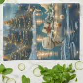 Grote Pyreneeën Kerst Feestelijke reis Theedoek (Gevouwen)