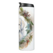 Grote Pyreneeën Kerstkrans Feestelijke Pup Thermosbeker (Geroteerd rechts)