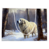 Grote Pyreneeën Laat het sneeuwen Kerstmis Groot Cadeauzakje (Achterkant)