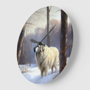 Grote Pyreneeën Laat het sneeuwen Kerstmis Klok