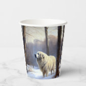 Grote Pyreneeën Laat het sneeuwen Kerstmis Papieren Bekers (Achterkant)