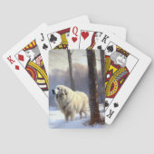 Grote Pyreneeën Laat het sneeuwen Kerstmis Pokerkaarten (Achterkant)