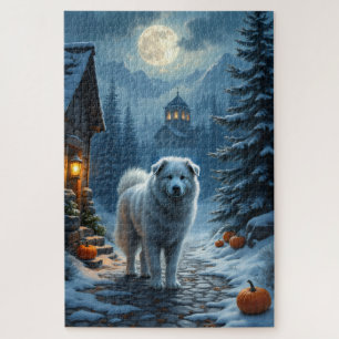 Grote Pyreneeën Maanverlichte Halloween Dorpskunst Legpuzzel