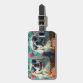 Grote Pyreneeën met hart Rozen Valentijnsdag Bagagelabel (Voorkant verticaal)