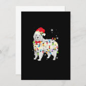 Grote Pyreneeën met kerstlicht en mam pap Kaart (Voorkant / Achterkant)