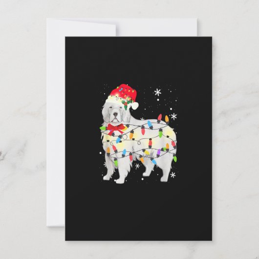 Grote Pyreneeën met kerstlicht en mam pap Kaart (Voorkant)
