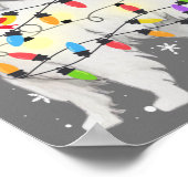 Grote Pyreneeën met kerstlicht en mam pap Poster (Hoek)