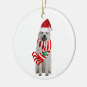 Grote Pyreneeën met kerstmis met Pet Keramisch Ornament (Links)