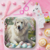 Grote Pyreneeën met paaseieren Papieren Bordje (Feest)