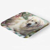 Grote Pyreneeën met paaseieren Papieren Bordje (Gebogen)