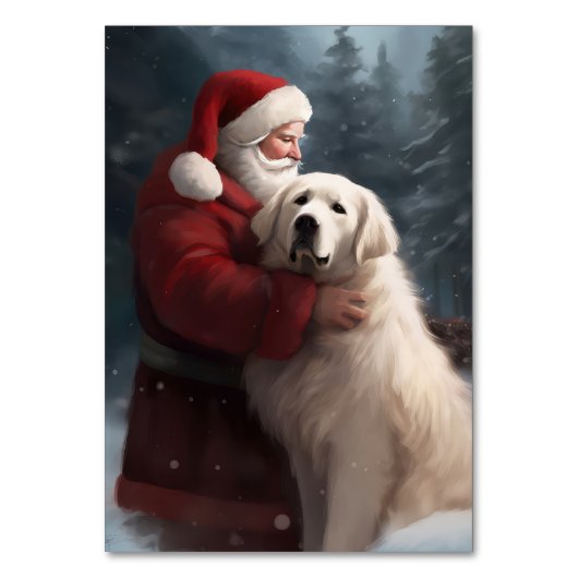 Grote Pyreneeën met Sinterklaas Feestelijke Kerstm Kaart (Voorkant)