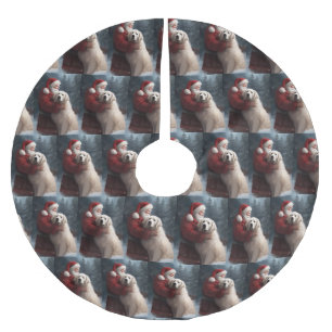 Grote Pyreneeën met Sinterklaas Feestelijke Kerstm Kerstboom Rok