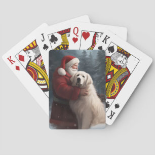 Grote Pyreneeën met Sinterklaas Feestelijke Kerstm Pokerkaarten