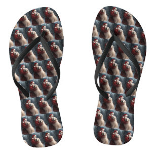 Grote Pyreneeën met Sinterklaas Feestelijke Kerstm Teenslippers