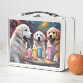 Grote Pyreneeën Moeder en Puppies met Milkshakes (In situ)