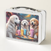 Grote Pyreneeën Moeder en Puppies met Milkshakes (Achterkant)