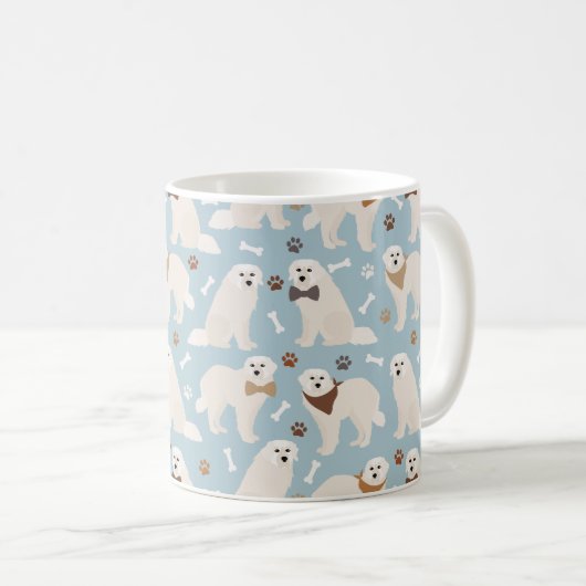 Grote Pyreneeën Mok van poten en Botten Koffie (Voorkant rechts)