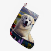 Grote Pyreneeën op een peddel: een Schilderachtig  Kleine Kerstsok (Voorkant (Hangend))