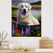 Grote Pyreneeën op een peddel: een Schilderachtig Poster (Keuken)