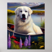Grote Pyreneeën op een peddel: een Schilderachtig Poster (Voorkant)